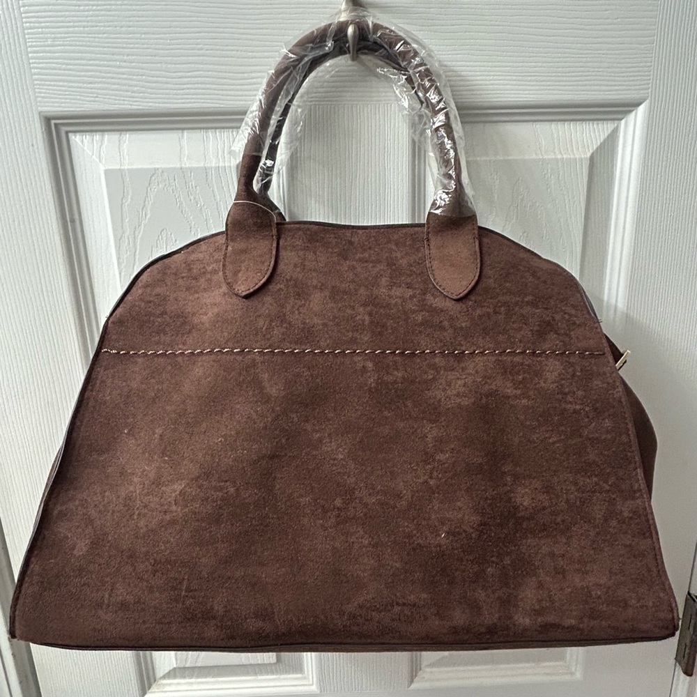 Brown Suede Tote Bag